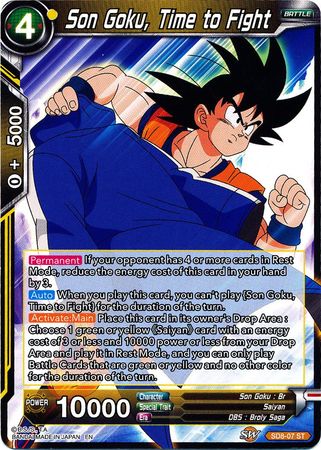 Son Goku, Time to Fight (Starter Deck - Rising Broly) (SD8-07) [Destroyer Kings]