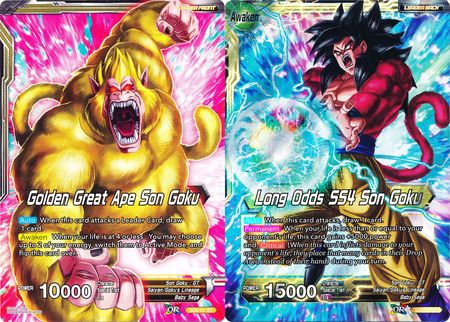 Golden Great Ape Son Goku // Long Odds SS4 Son Goku (SD5-01) [Oversized Cards]